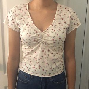 White floral crop top